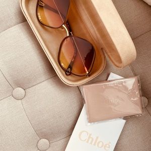 Chloé 57MM diamond-framed, gradient sunglasses.